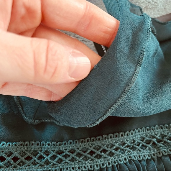 Lulu’s Emerald Green Tie-Strap Pleated Midi Dress Emerald Green XS - Picture 7 of 16